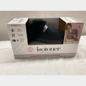 Isotoner Ladies Memory Foam Slippers Black